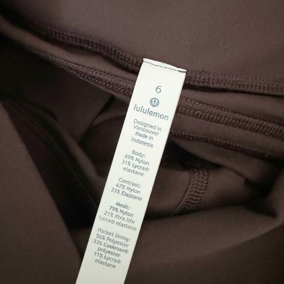 LULULEMON Fresh In Mesh High Rise Tights Leggings Pelt 6 - Picture 9 of 11